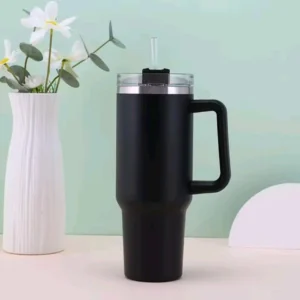Vacuum Insulated Stainless Steel Tumbler with Straw & Lid