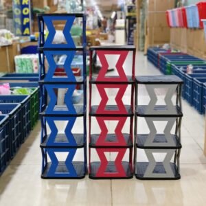 Slim Foldable Shoe Rack – Space-Saving Plastic Organizer