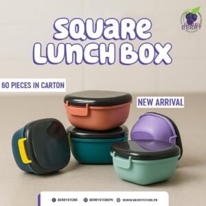 Square Airtight Lunch Box – 700ml Leakproof BPA-Free with Spoon